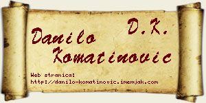 Danilo Komatinović vizit kartica